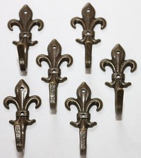 6 Zierhaken - Kleiderhaken - Messing bronziert - Hartlack beschichtet - Lilie