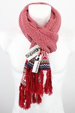 Superdry Nordic Long Schal Herren Einheitsgröße Wolle Angora Blend Muster Vlies