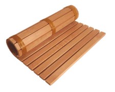 Fußmatte Rollrost Rot-Erle 100 x 60 cm Sauna Holzmatte Blumenberg Saunazubehör