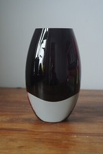 Schwere Vase Vintage Blasglas dunkel lila