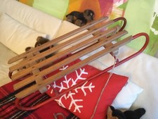 ?toller alter SCHLITTEN Holz rot Metall Rodel Deko Weihnachten Vintage selten?