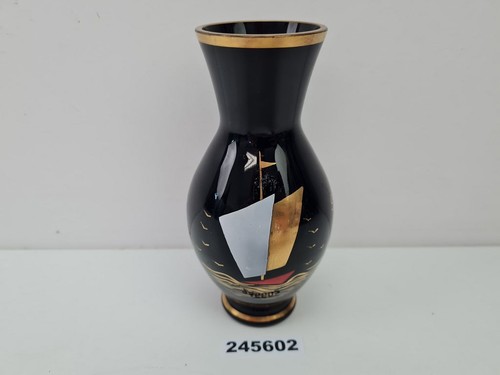 Vase glas hyalith - glas, handbemalt