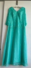 Abendkleid, Gr. 40/42, türkis, wadenlang, mit Pailetten 