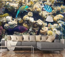 3D See Fisch Q5630 Tapete Wandgemälde Fototapete Selbstklebend Panda