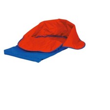 Kinder Sitzsack Blau/Rot für Holzrodel Holzschlitten Schlitten Hörnerschlitten