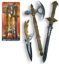 Schwert Set Fantasy Mittelalter Fasching Kostüm LARP Messer Beil Axt 125727213