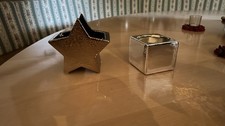 2 kleine Blumentöpfe  - gold bzw. silber - sternförmig bzw. quadratisch