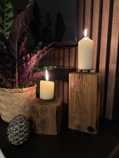 Kerzenhalter Holz Metall aus