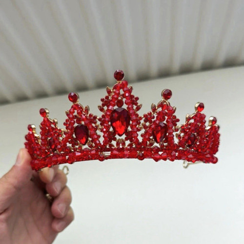Rotes diadem krone - rotes, metall