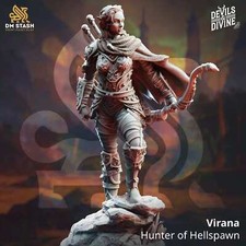 Tabletop Female Hunter Miniature Virana 32mm 75mm DM Stash