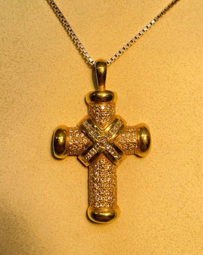 750 gold kreuz anhänger - 750,