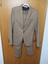 neuwertiger Anzug, beige, Hose Gr. 38, Jackett Gr. 46, ZARA, slim, elegant, modi