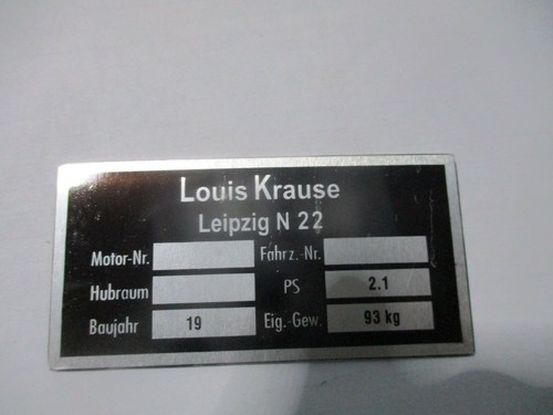 Typenschild louis krause - typenschild,
