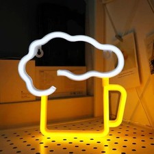 LED Neon Bier Schild - Leuchtreklame & Wanddeko | 3D Neonlicht für Bar & Pub