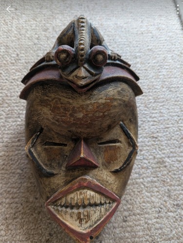Handgeschnitzte holz wandmaske - handgeschnitzte, holz-wandmaske