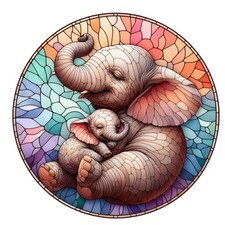 10x sticker elephant - , stained