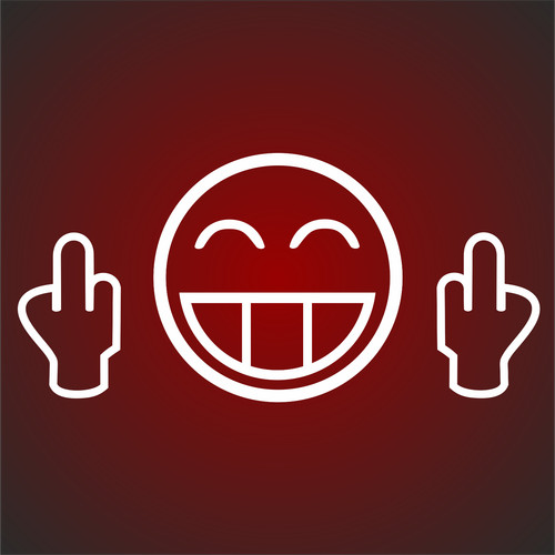 15cm fuck off smiley - fuck,