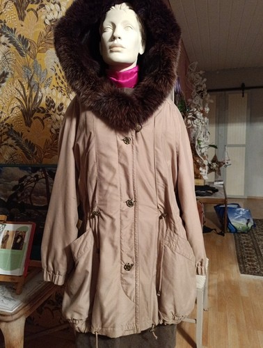Vintage jacke beige fellkragen - jacke,