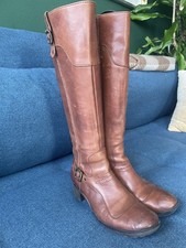 Edle CAFE NOIR Lederstiefel im Reiter-/Bikerstil  cognac braun Gr. 40