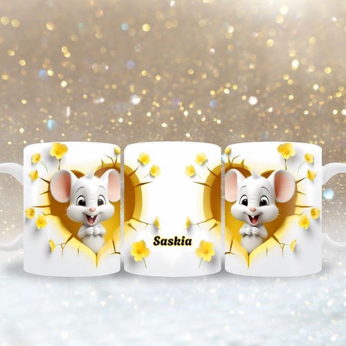Tasse süße maus mit namen - tasse,