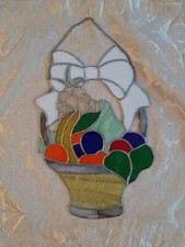 Tiffany Glaskunst Fensterbild prächtiger Obstkorb