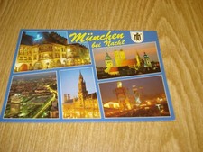 #R23 Ansichtskarte München Frauenkirche Neues Rathaus bei Nacht BMW Hofbräuhaus