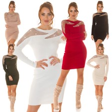 Sexy Netzkleid Langarm Mesh