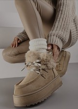 Damen Plateau Winterschuhe