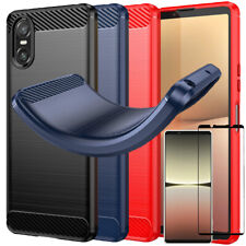 TPU Hülle für SONY XPERIA 1 5 10 IV V VI Carbon Fiber Skin Brushed Schutzcover