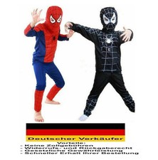 C24 - Kinder Kostüm Spiderman Junge Maske Verkleidung Fasching Karneval