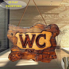 Vintage WC Holzschild 20×15