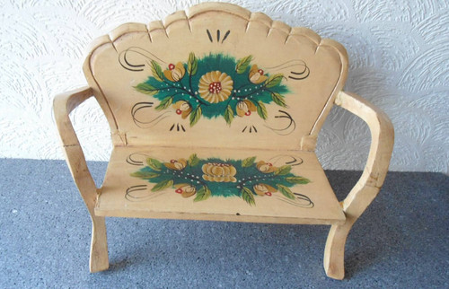 Antike holz puppen bank - holz,