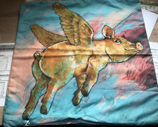 Kissenbezüge - 2 Stück - 45 x 45 cm - fliegendes Schwein