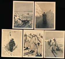 5 x Foto - Soldaten im Schnee Tarnanzug - 2.WK