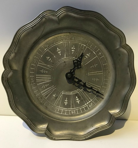 Alt wanduhr zinnteller - alt, ⌀23cm