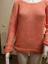Damenstrickpullover Esmara Größe M lachsfarben Lochstickerei