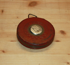 Altes Maßband  Leinen Rollmaßband Beste Lederkapsel 10m  Vintage 50/60ger Jahre
