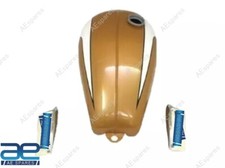 Passend für Triumph T120 Golden & White Lack Stahl Kraftstoff Benzin Tank Emb...