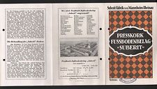 MANNHEIM-RHEINAU, Prospekt 1924 für Presskork Fussbodenbelag, SUBERIT-Fabrik AG
