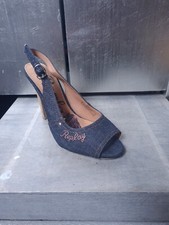 Neuwertige REPLAY High Heels Gr 40 Peeptoes Pumps Stilettos dunkelblau Jeans 821