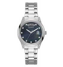 Damenuhr GUESS AURA GW0047L1 Edelstahl Swarovski Perlmutt Schwarz