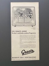 Graetz Markgraf Fernseher Begriff des Vertrauens 1960 Vintage Ad Werbung Reklame