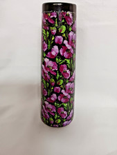 Jugendstil Vase Stangenvase all over violette Anemonen auf schwarzem Grund