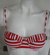 Bikini Oberteil orange weiß Streifen Gr 34 Neu"Seafolly"Träger Softpolster Bügel