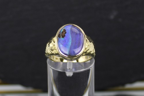 Opal ring 18ct yellow gold - ring,,