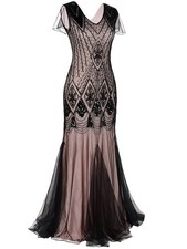 1920 Pailletten Abendkleid