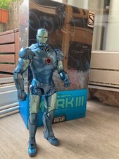 Hot Toys 1/6 MMS314 Iron Man Mark III MK3 Blue Stealth Mode!  LESEN!  Read!