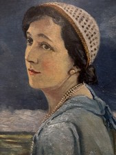 Art Deco Stil Öl Portrait