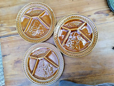 3 Fondueteller, Keramik, la Fondue,  Sarreguemines  France original 70er Jahre