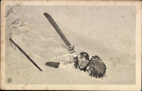 Skifahrer tiefen schnee - skifahrer, im